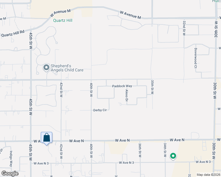 map of restaurants, bars, coffee shops, grocery stores, and more near 3746 Paddock Way in Lancaster