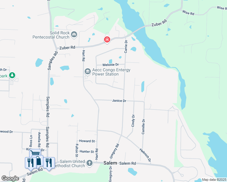 map of restaurants, bars, coffee shops, grocery stores, and more near 7852 Renee Circle in Benton