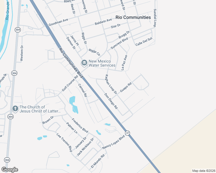 map of restaurants, bars, coffee shops, grocery stores, and more near 1339 Kaghan Loop Drive in Belen