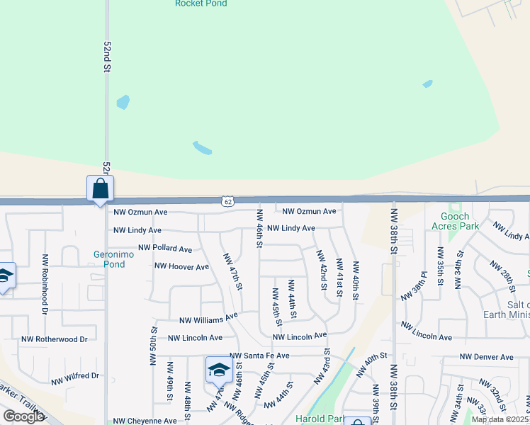 map of restaurants, bars, coffee shops, grocery stores, and more near 2902 46th Street in Lawton