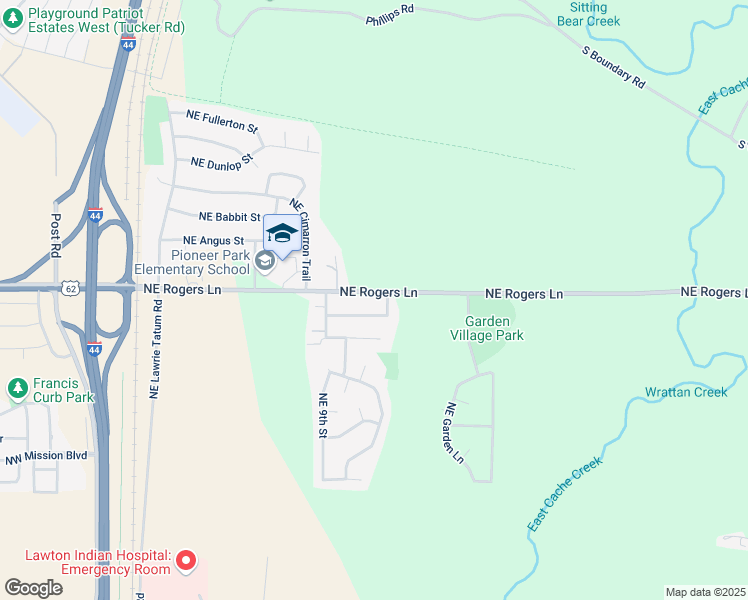 map of restaurants, bars, coffee shops, grocery stores, and more near 911 Northeast Rogers Lane in Lawton