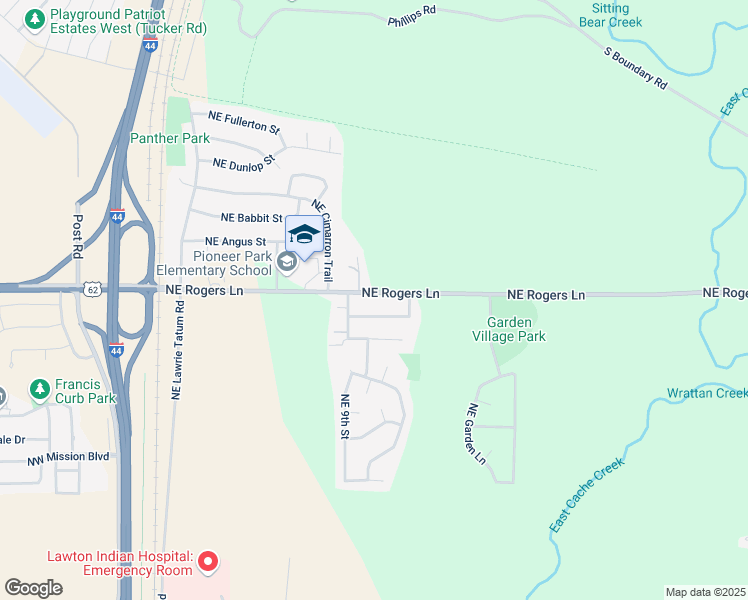 map of restaurants, bars, coffee shops, grocery stores, and more near 911 Northeast Rogers Lane in Lawton