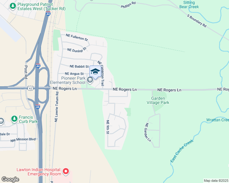 map of restaurants, bars, coffee shops, grocery stores, and more near 901 Northeast Rogers Lane in Lawton