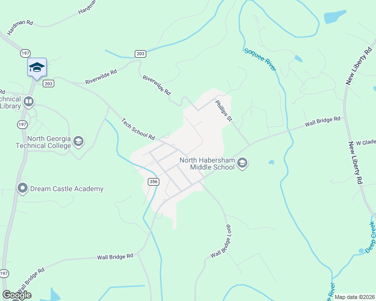map of restaurants, bars, coffee shops, grocery stores, and more near 115 Settlers Point in Clarkesville