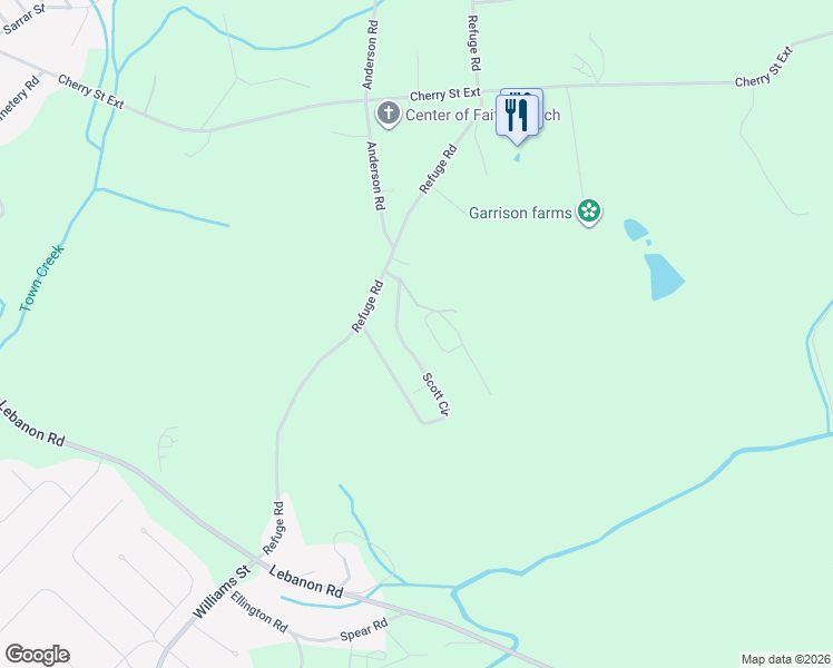 map of restaurants, bars, coffee shops, grocery stores, and more near 135 Scott Circle in Pendleton
