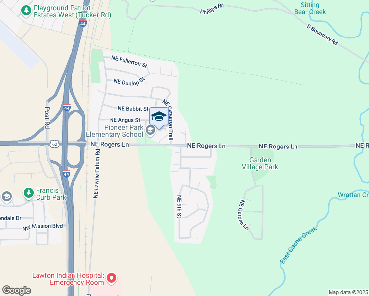 map of restaurants, bars, coffee shops, grocery stores, and more near 901 Northeast Rogers Lane in Lawton