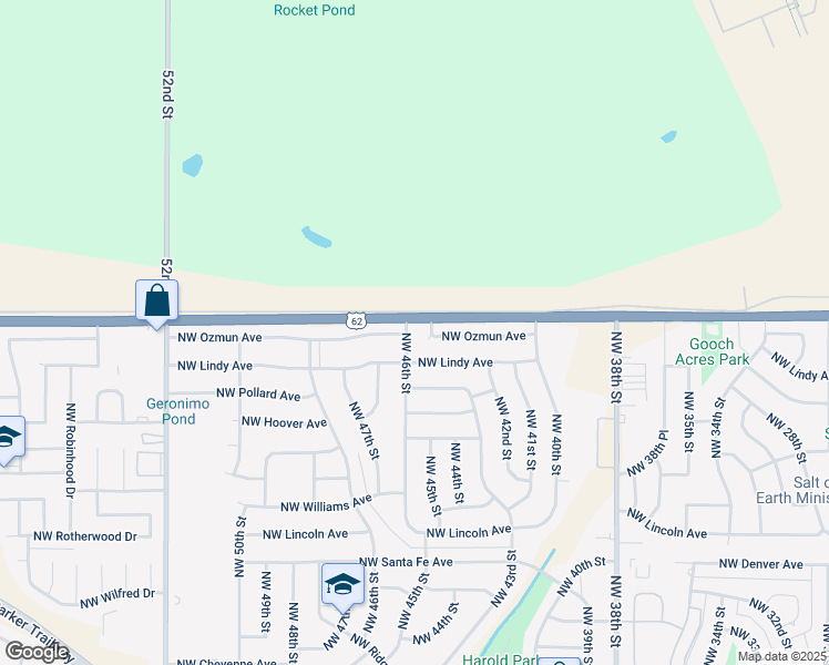 map of restaurants, bars, coffee shops, grocery stores, and more near 2902 46th Street in Lawton