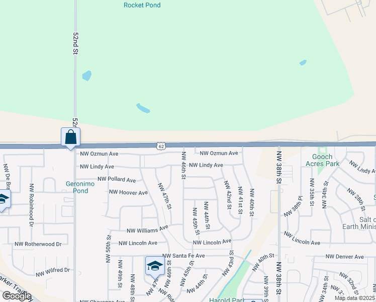 map of restaurants, bars, coffee shops, grocery stores, and more near 2809 46th Street in Lawton