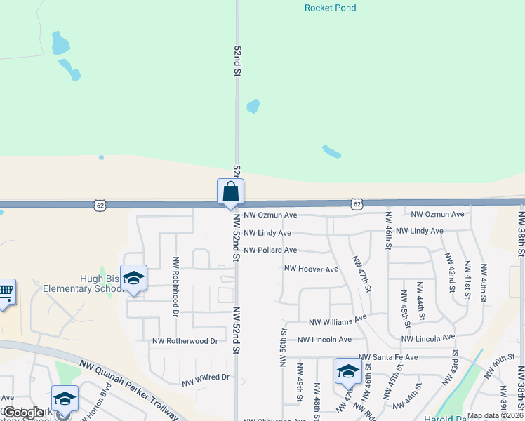 map of restaurants, bars, coffee shops, grocery stores, and more near 4683 Northwest Ozmun Avenue in Lawton