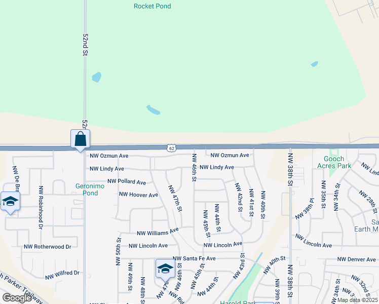 map of restaurants, bars, coffee shops, grocery stores, and more near 2902 46th Street in Lawton