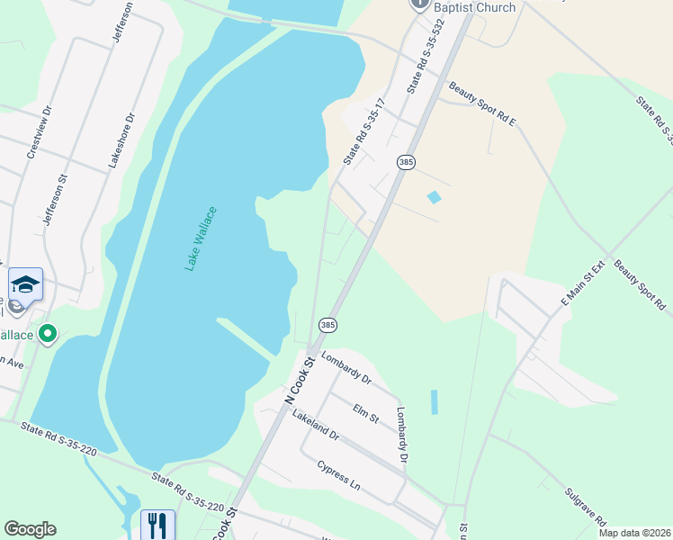 map of restaurants, bars, coffee shops, grocery stores, and more near 525 King Charles Circle in Bennettsville