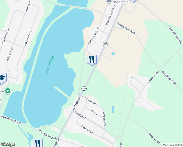 map of restaurants, bars, coffee shops, grocery stores, and more near 525 King Charles Circle in Bennettsville