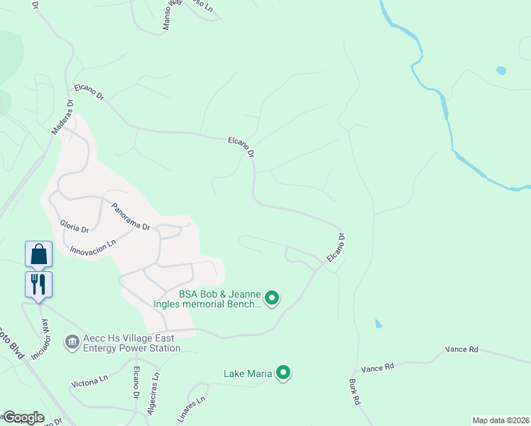 map of restaurants, bars, coffee shops, grocery stores, and more near 99 Elcano Drive in Hot Springs Village