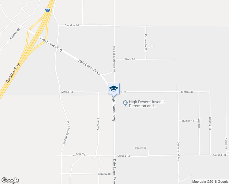 map of restaurants, bars, coffee shops, grocery stores, and more near Morro Road in Apple Valley