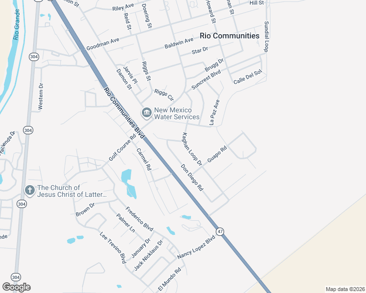 map of restaurants, bars, coffee shops, grocery stores, and more near 1335 Kaghan Loop Drive in Belen