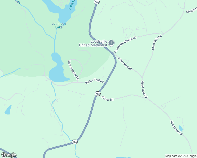 map of restaurants, bars, coffee shops, grocery stores, and more near 84 Barker Trail Road in Cleveland