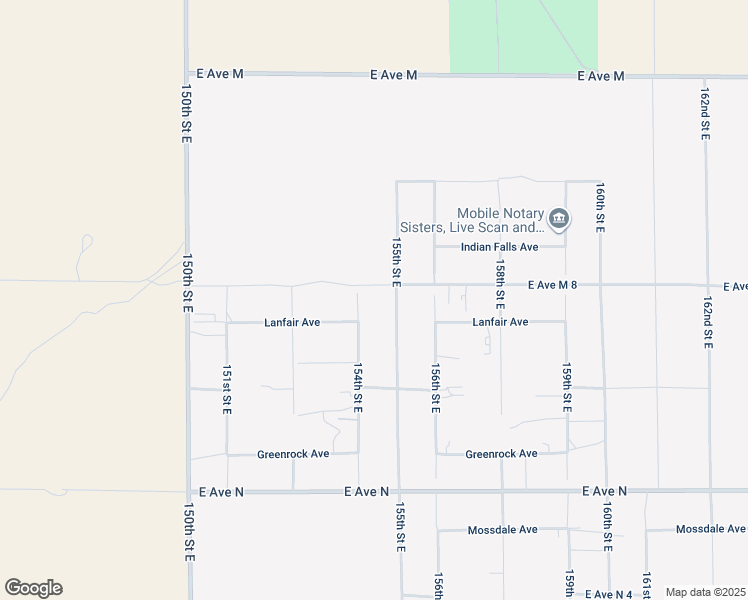 map of restaurants, bars, coffee shops, grocery stores, and more near 41526 154th Street East in Lake Los Angeles