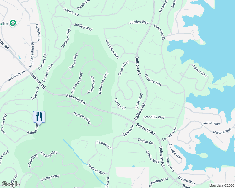 map of restaurants, bars, coffee shops, grocery stores, and more near 26 Cresta Circle in Hot Springs