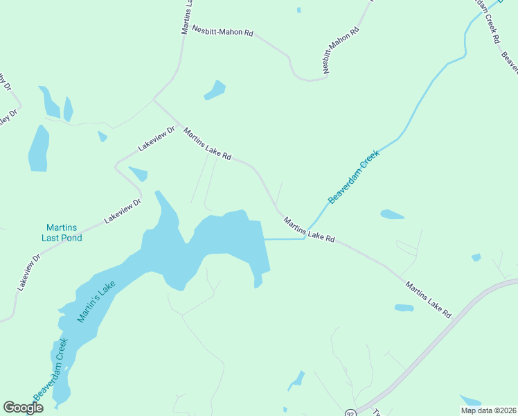 map of restaurants, bars, coffee shops, grocery stores, and more near 1208 Martins Lake Road in Gray Court