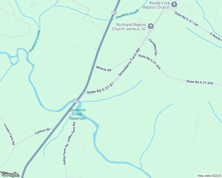 map of restaurants, bars, coffee shops, grocery stores, and more near 663 Strawberry Farm Road in Seneca