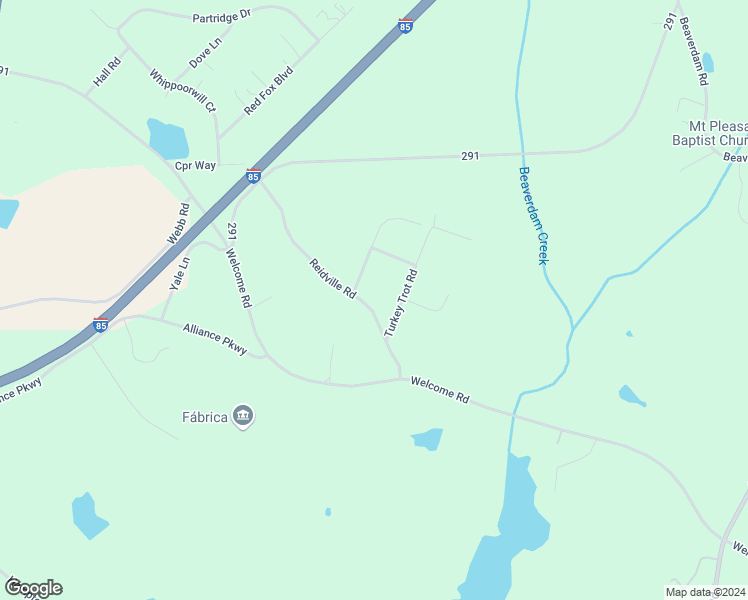 map of restaurants, bars, coffee shops, grocery stores, and more near 204 Reidville Road in Williamston