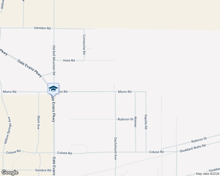 map of restaurants, bars, coffee shops, grocery stores, and more near 21272 Morro Road in Apple Valley