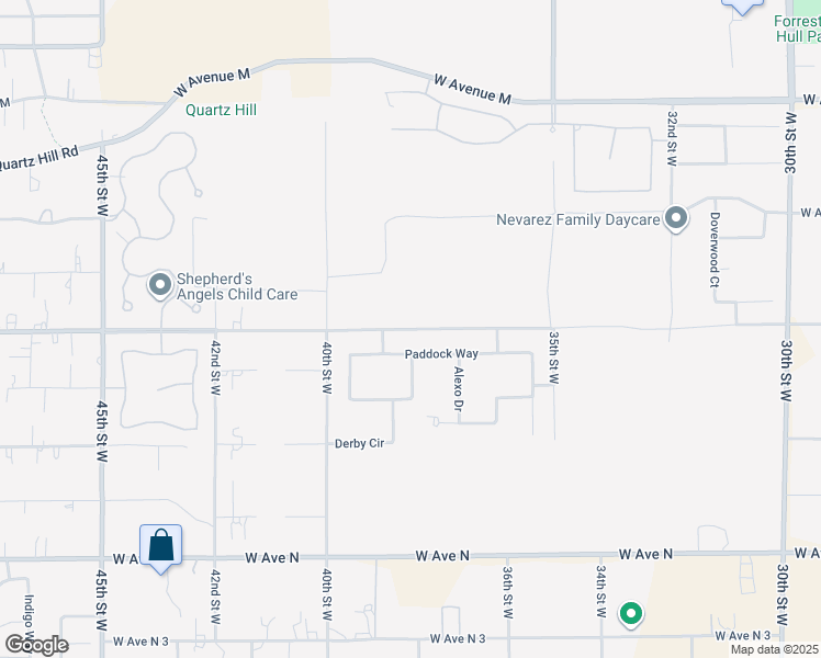 map of restaurants, bars, coffee shops, grocery stores, and more near West Avenue M8 in Lancaster