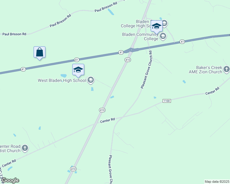 map of restaurants, bars, coffee shops, grocery stores, and more near 1547 North Carolina 410 in Bladenboro