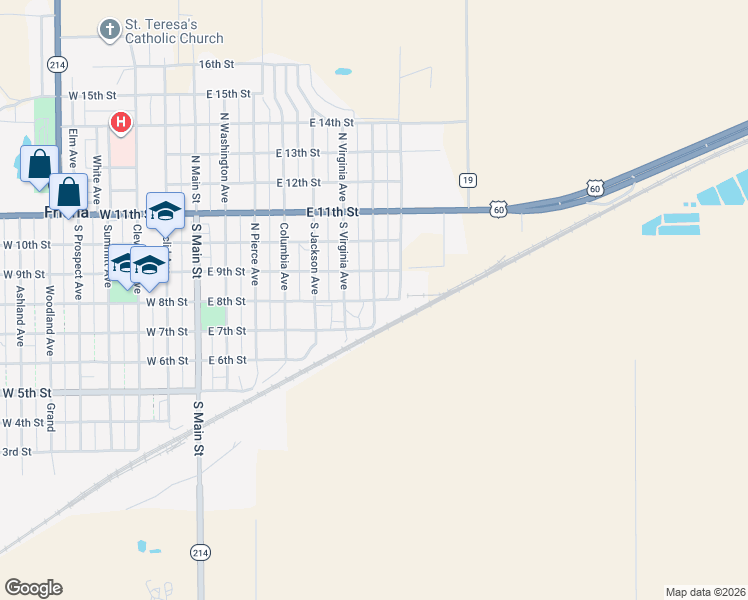 map of restaurants, bars, coffee shops, grocery stores, and more near 801 South Maple Avenue in Friona