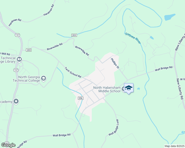 map of restaurants, bars, coffee shops, grocery stores, and more near 150 Saphire Hill in Clarkesville