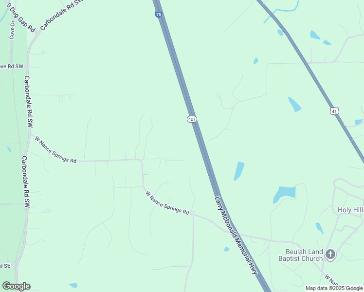 map of restaurants, bars, coffee shops, grocery stores, and more near Larry McDonald Memorial Highway in Dalton