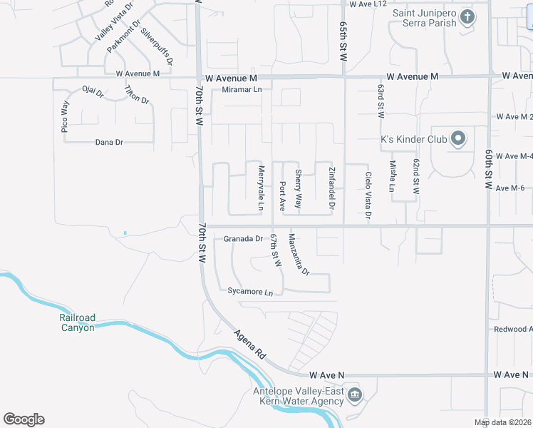 map of restaurants, bars, coffee shops, grocery stores, and more near 41618 Merryvale Lane in Palmdale