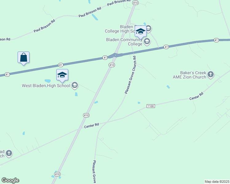 map of restaurants, bars, coffee shops, grocery stores, and more near 584 Pleasant Grove Church Road in Bladenboro