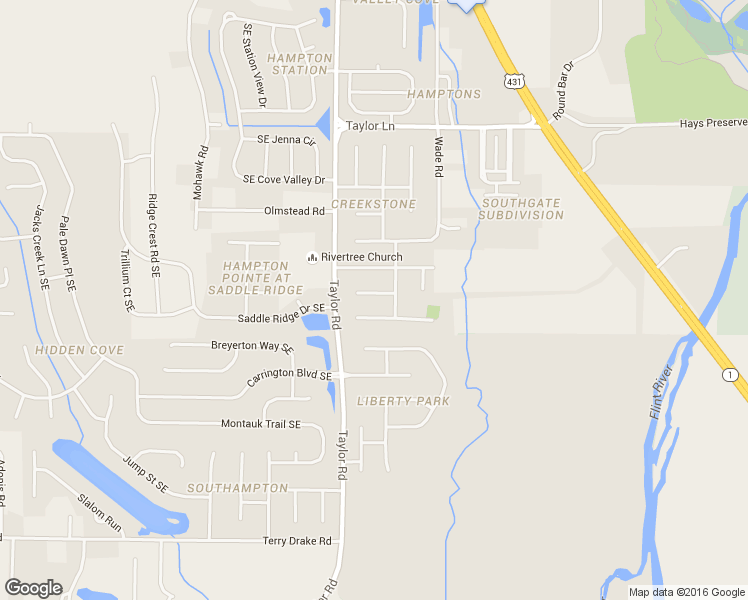 map of restaurants, bars, coffee shops, grocery stores, and more near 5008 Saddle Creek Circle Southeast in Owens Cross Roads