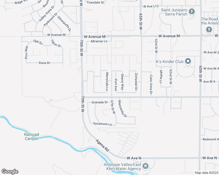 map of restaurants, bars, coffee shops, grocery stores, and more near 41632 Merryvale Lane in Palmdale