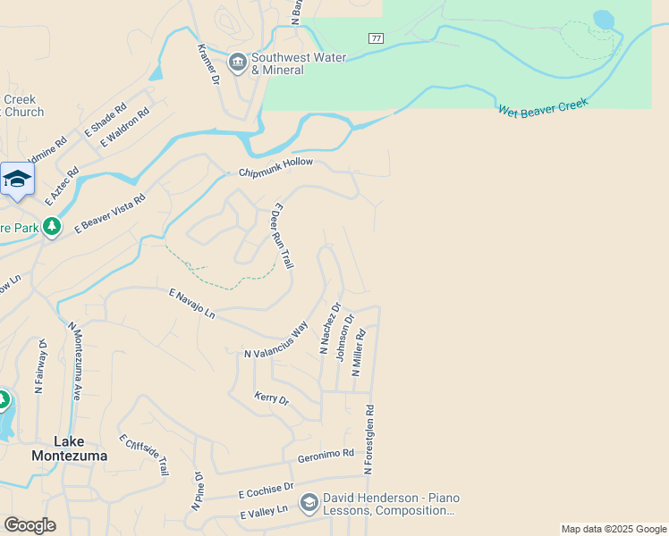 map of restaurants, bars, coffee shops, grocery stores, and more near 4830 North Nachez Drive in Lake Montezuma