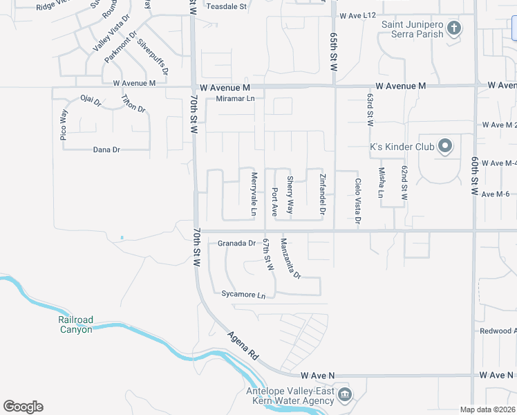 map of restaurants, bars, coffee shops, grocery stores, and more near 41632 Merryvale Lane in Palmdale