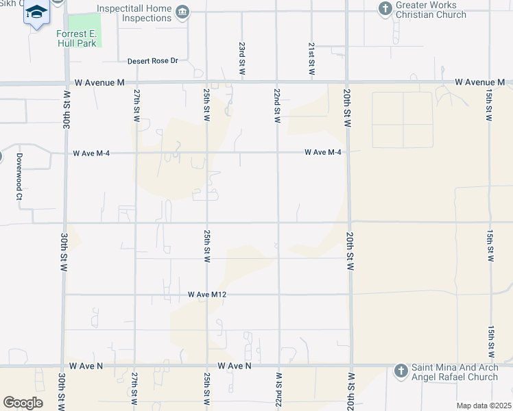 map of restaurants, bars, coffee shops, grocery stores, and more near 2237 West Avenue M8 in Palmdale