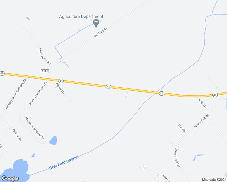 map of restaurants, bars, coffee shops, grocery stores, and more near 10327 North Carolina 41 in Bladenboro
