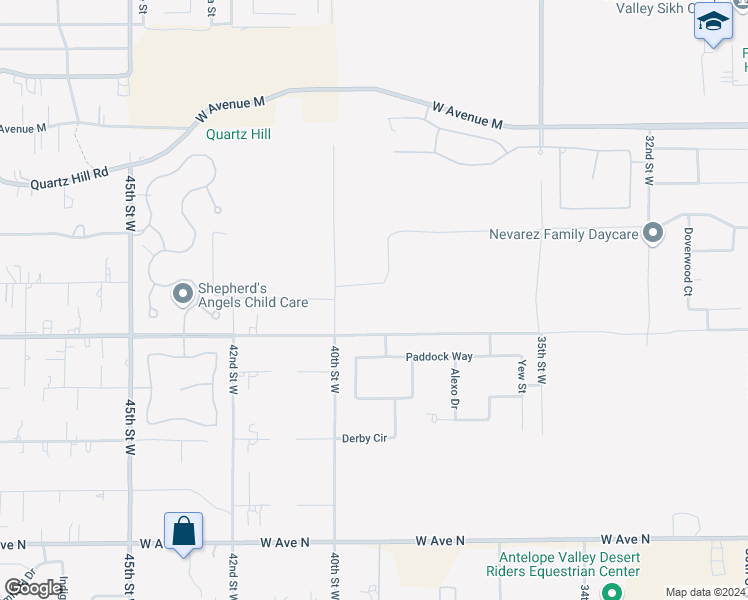 map of restaurants, bars, coffee shops, grocery stores, and more near West Avenue M8 in Lancaster