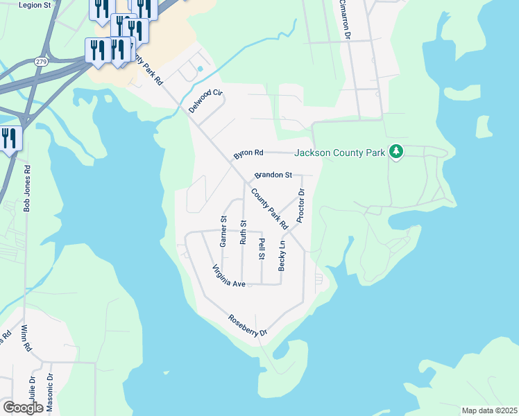 map of restaurants, bars, coffee shops, grocery stores, and more near 2008 County Park Road in Scottsboro