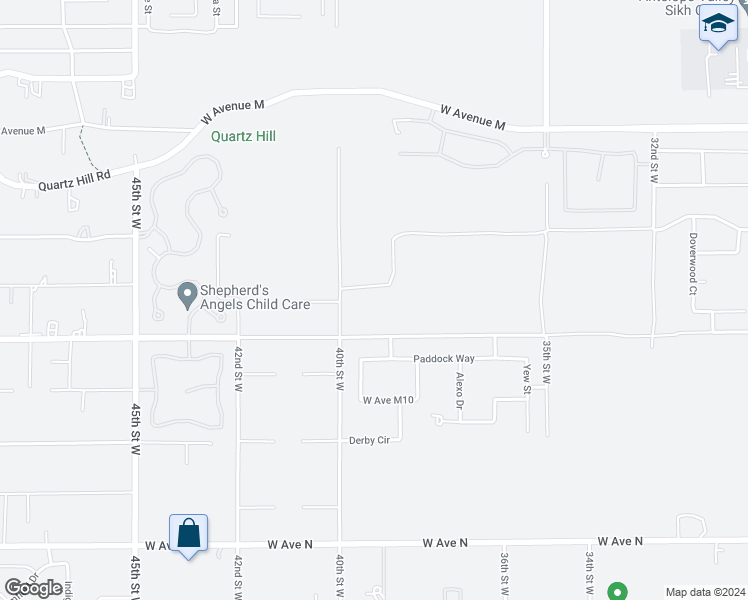 map of restaurants, bars, coffee shops, grocery stores, and more near in Quartz Hill