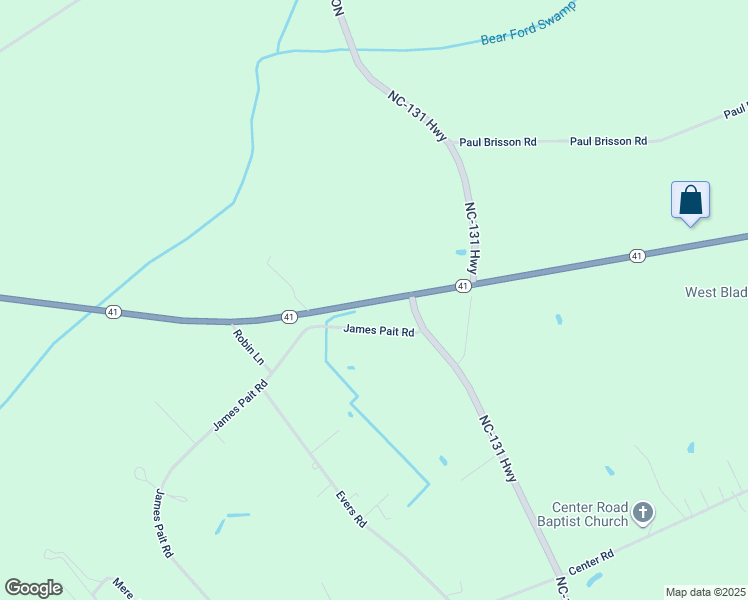 map of restaurants, bars, coffee shops, grocery stores, and more near 9290 North Carolina 41 in Bladenboro
