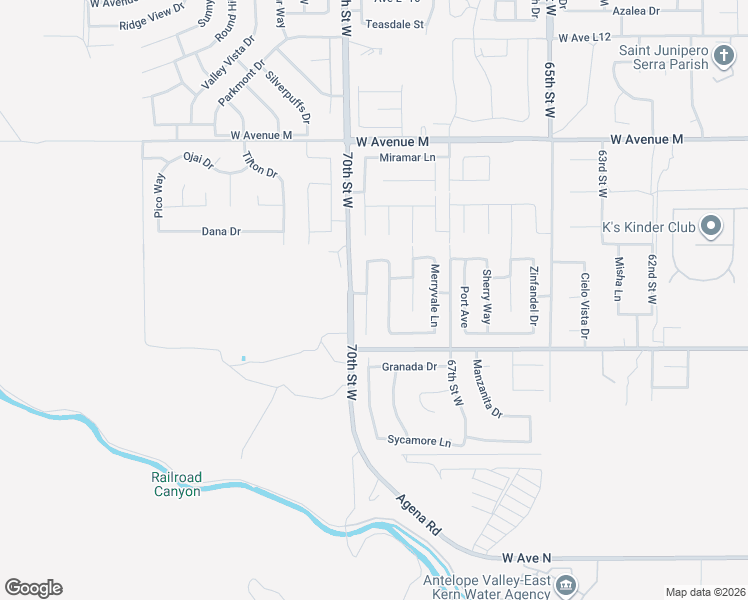 map of restaurants, bars, coffee shops, grocery stores, and more near 41632 Retsina Street in Palmdale