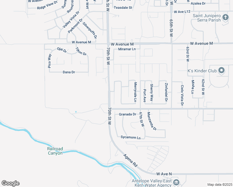 map of restaurants, bars, coffee shops, grocery stores, and more near 41648 Retsina Street in Palmdale