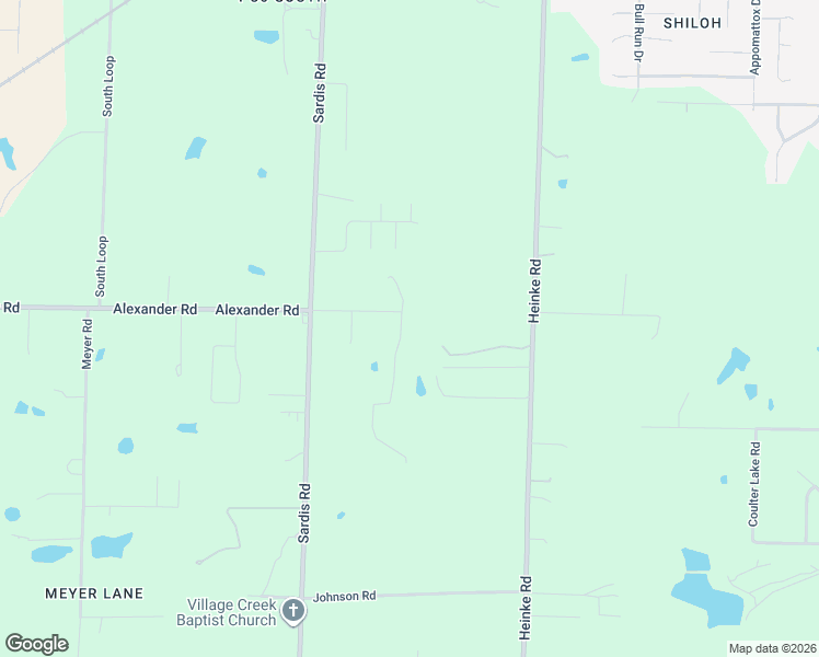 map of restaurants, bars, coffee shops, grocery stores, and more near 9616 Alexander Road in Little Rock