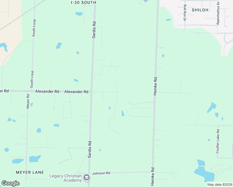 map of restaurants, bars, coffee shops, grocery stores, and more near 9616 Alexander Road in Little Rock