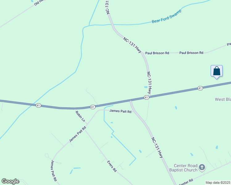 map of restaurants, bars, coffee shops, grocery stores, and more near 9290 North Carolina 41 in Bladenboro