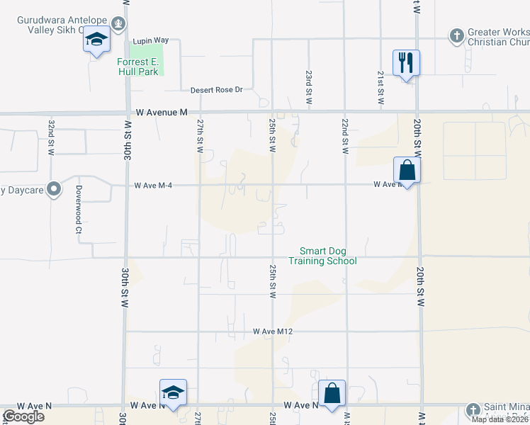 map of restaurants, bars, coffee shops, grocery stores, and more near in Leona Valley