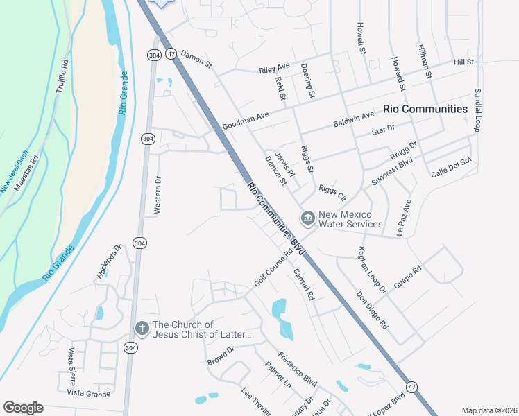 map of restaurants, bars, coffee shops, grocery stores, and more near 1710 Fairway Court in Belen